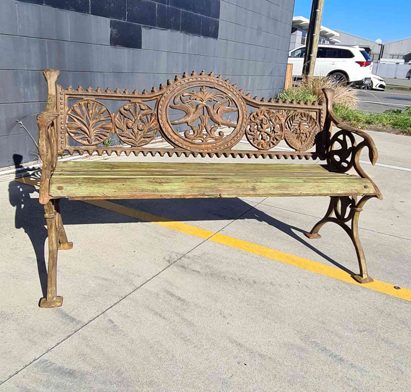 Cast Iron Love Birds Bench seat