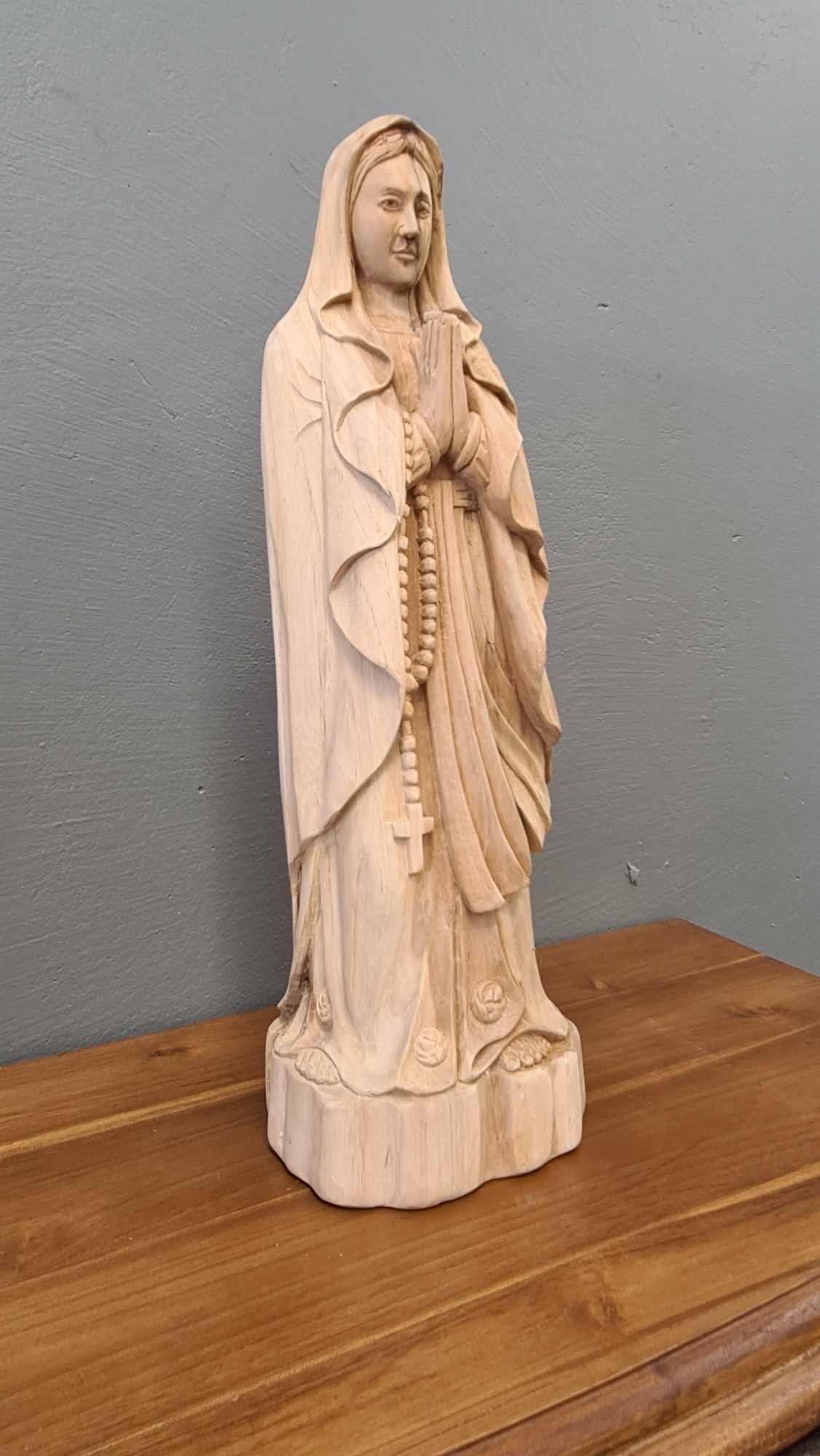 WOODEN MARY STATUE