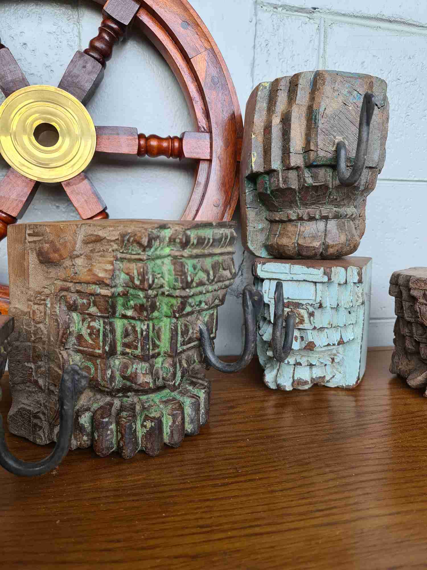 Maya Indian Wall Corbels & Coat Hook