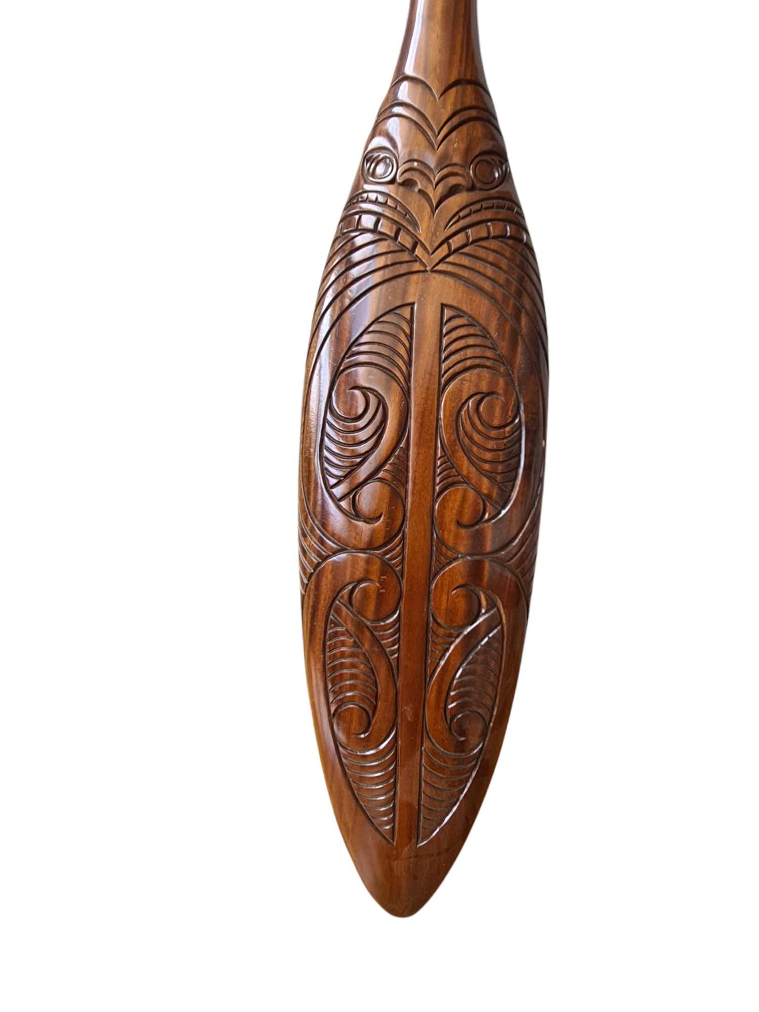 Wai Hand carved wooden Maori paddle