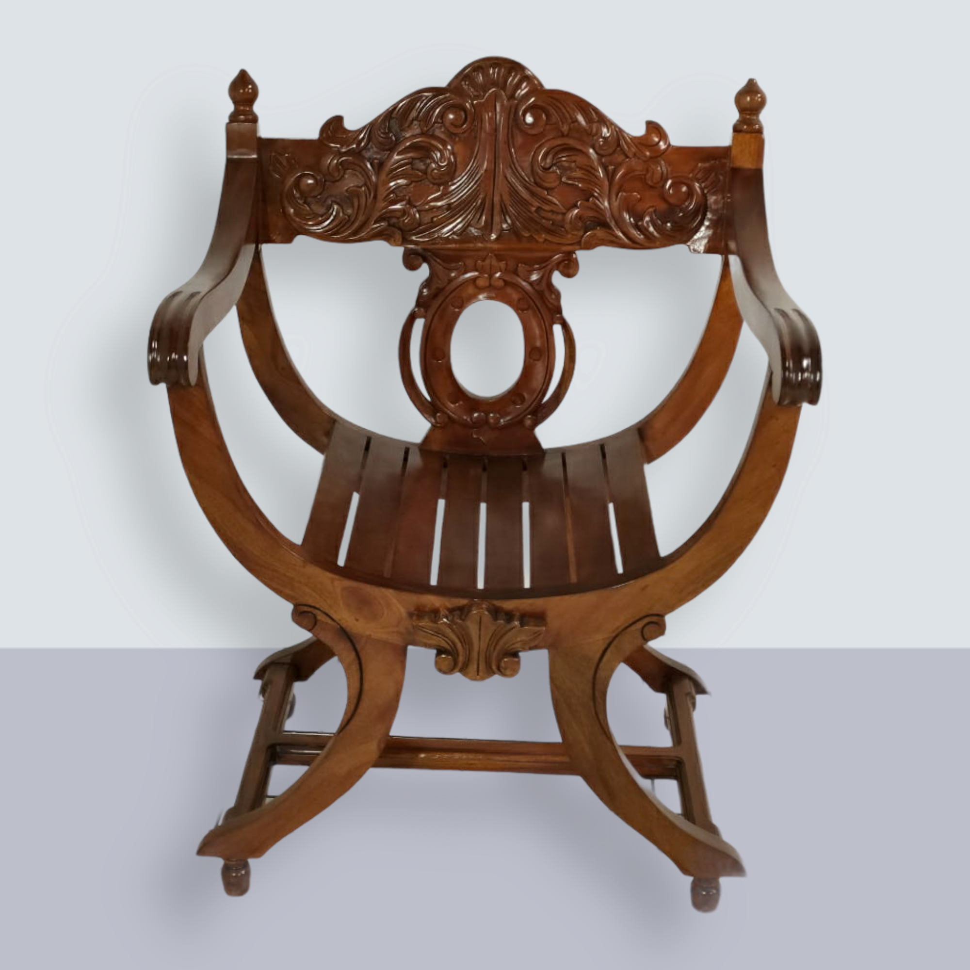 Neville Mahogany wood French Armchair