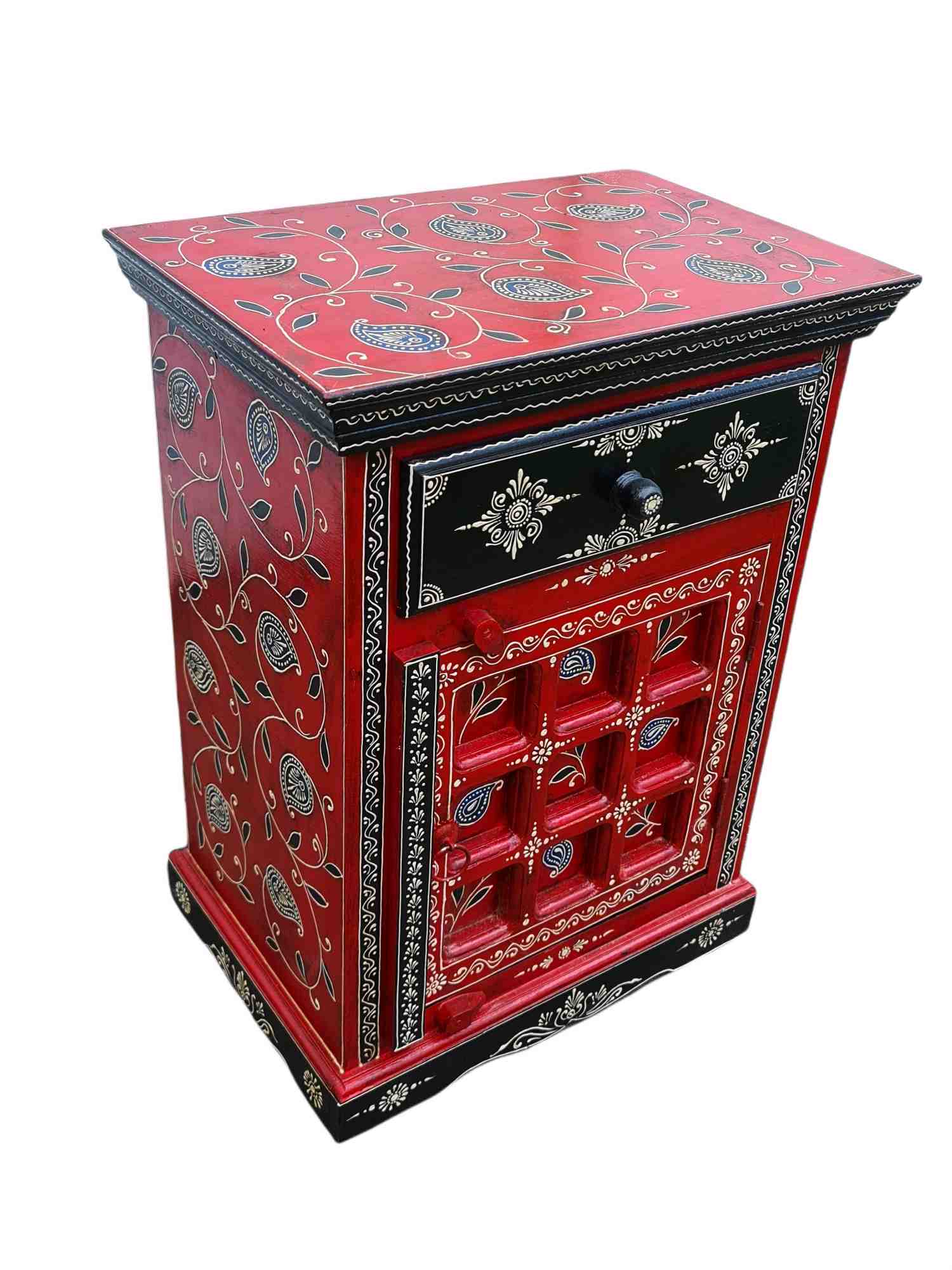 Painted Indian Nightstand