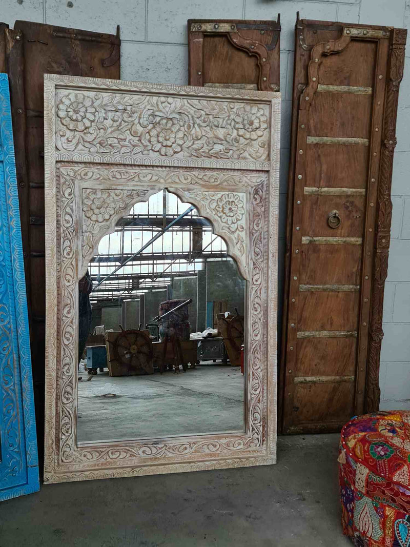 Rajasthani Indian Carved Large Mirror