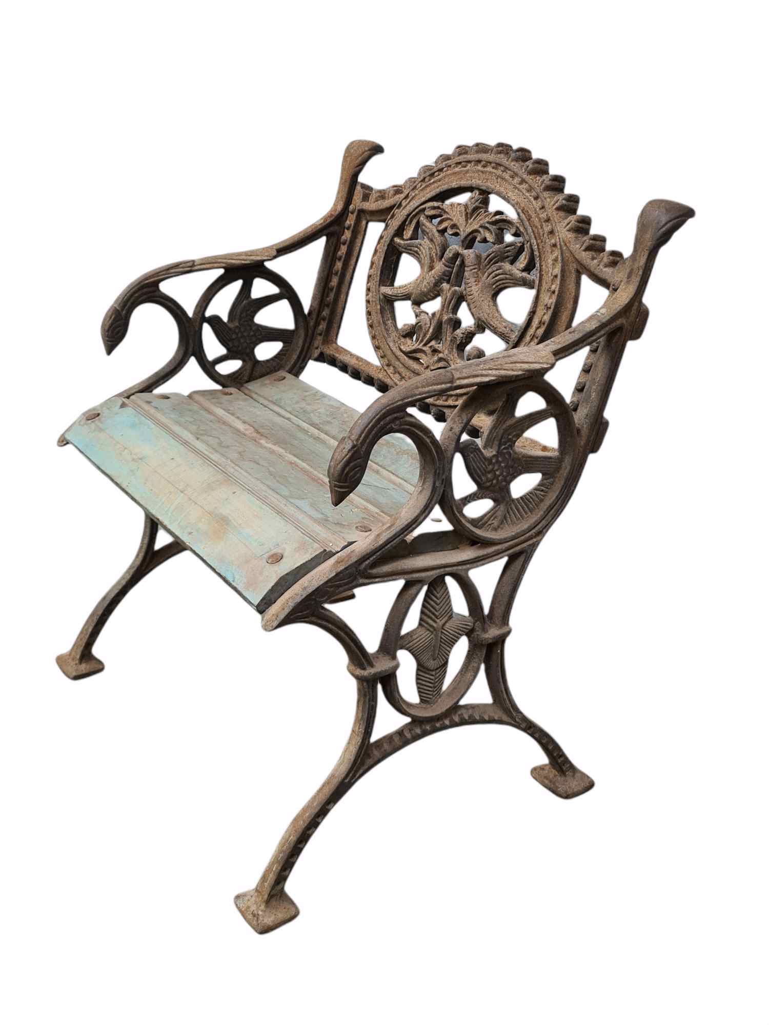 CAST IRON LOVE BIRDS BENCH