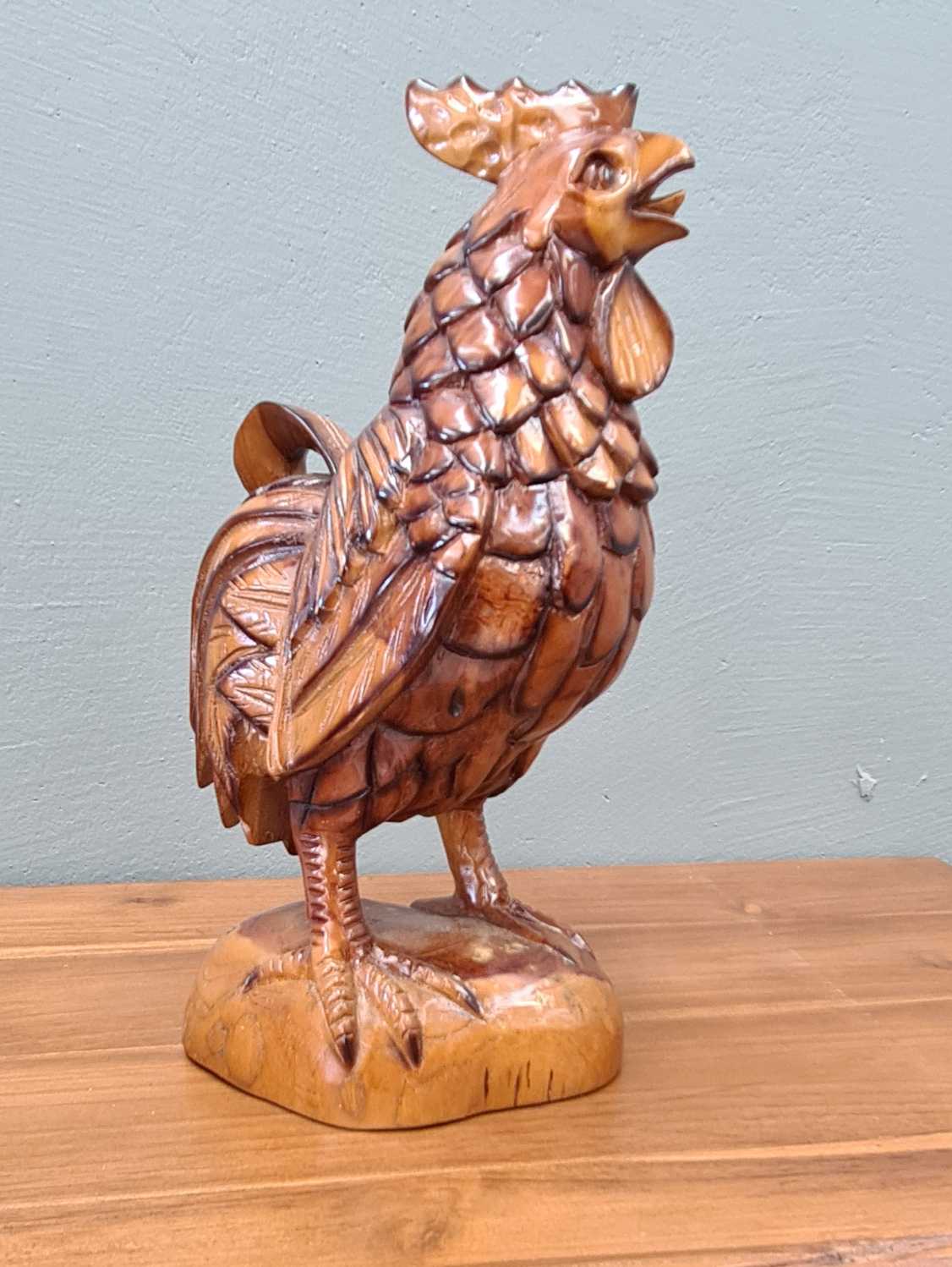 WOOD CARVED ROOSTER